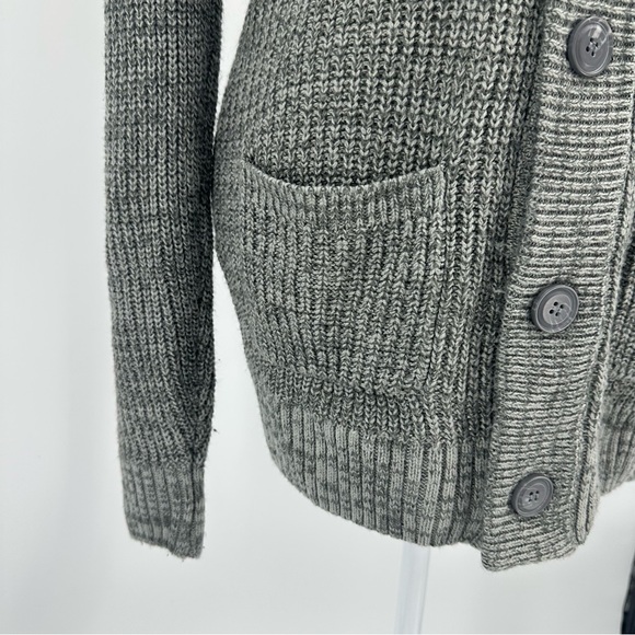Carbon Long Sleeve Grey Cardigan Sweater Size Small - Picture 8 of 12